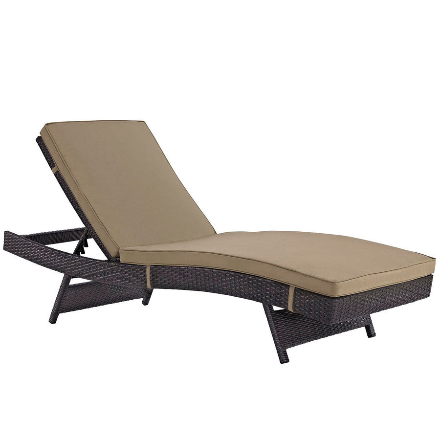 Sienna Outdoor Patio Chaise Set of 6 in Espresso Mocha