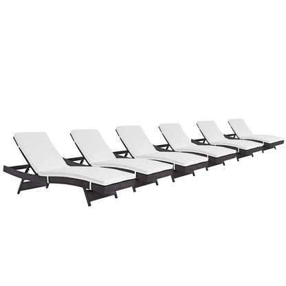 Convene Outdoor Patio Chaise Set of 6 by Furniture for America