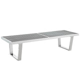 Nadia 5' Stainless Steel Bench in Silver