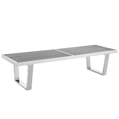 Sauna 5' Stainless Steel Bench by Furniture For America