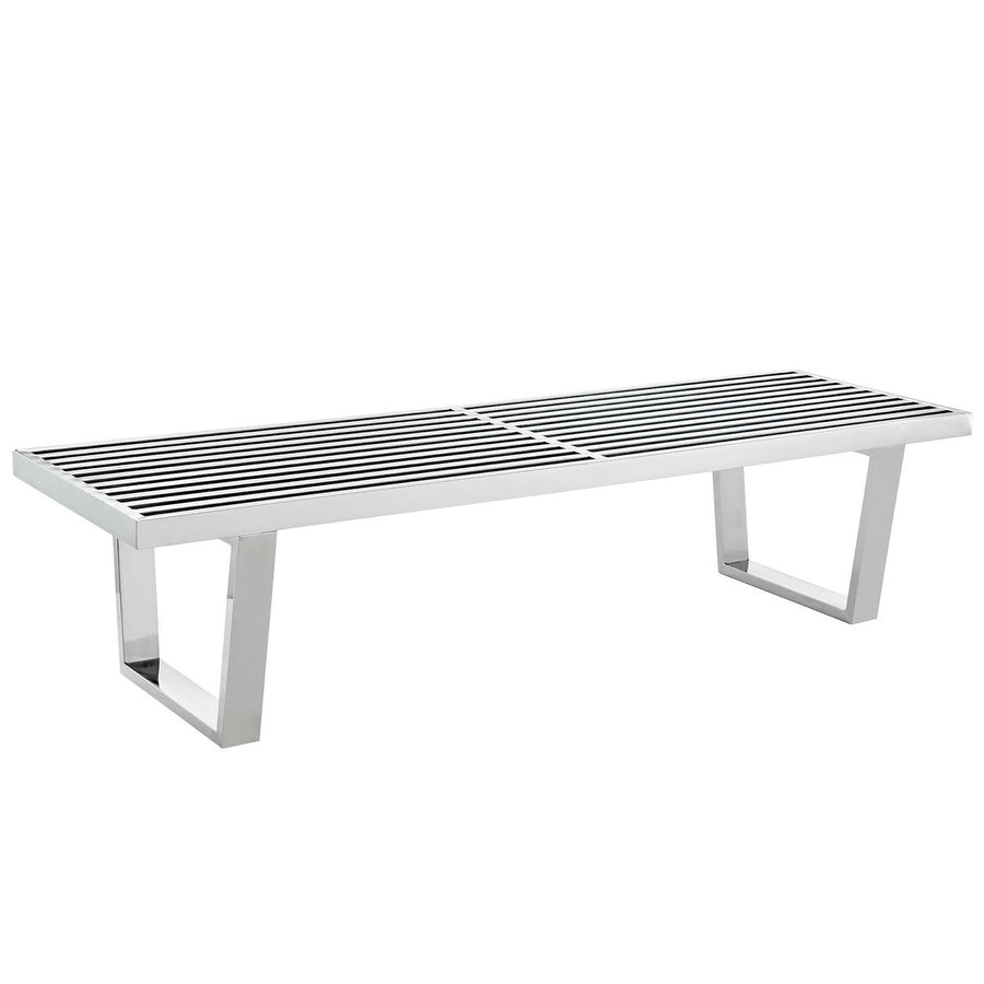 Nadia 5' Stainless Steel Bench in Silver
