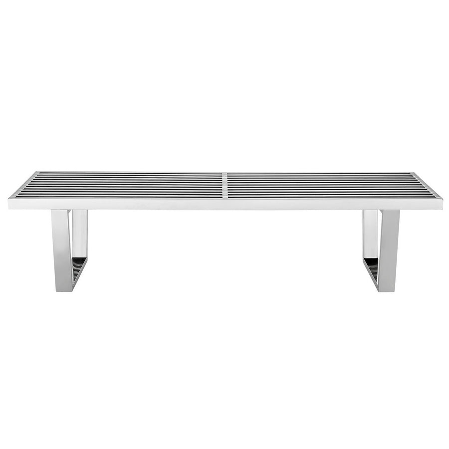 Nadia 5' Stainless Steel Bench in Silver