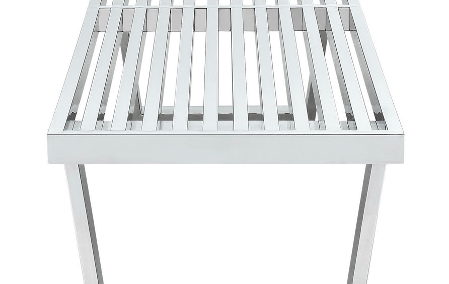Nadia 5' Stainless Steel Bench in Silver