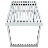 Nadia 5' Stainless Steel Bench in Silver