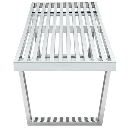 Sauna 5' Stainless Steel Bench in Silver