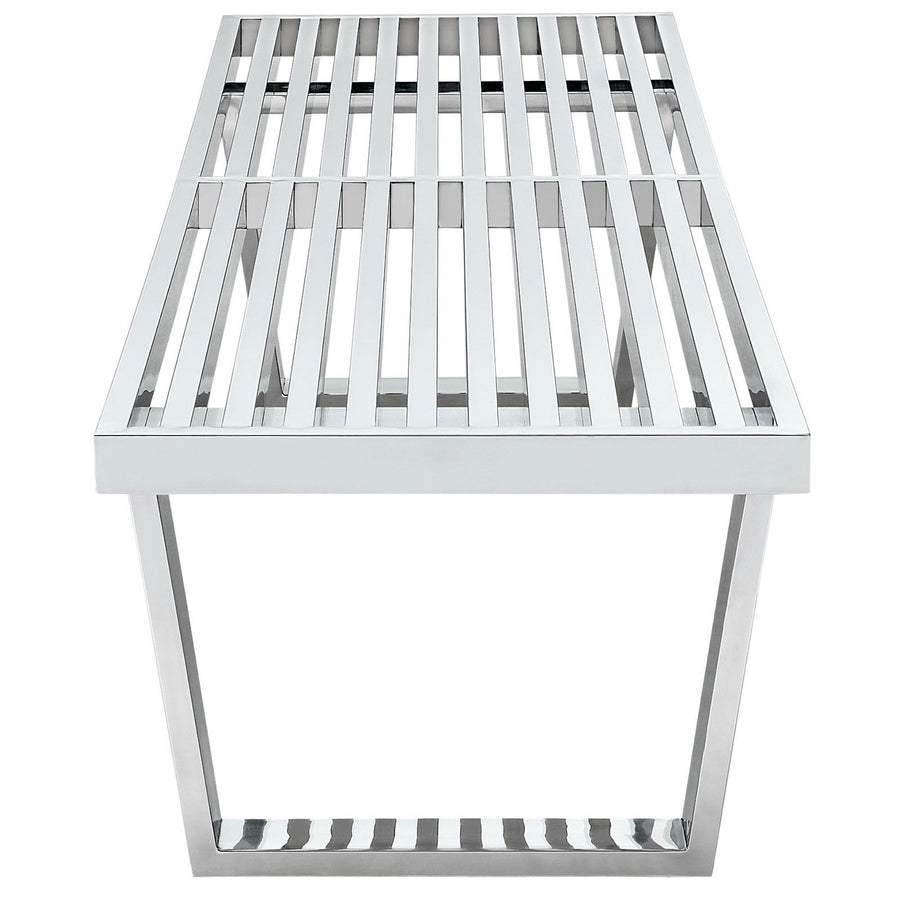 Nadia 5' Stainless Steel Bench in Silver