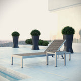 Marlow 2 Piece Outdoor Patio Aluminum Set in Silver Gray