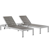 Marlow 3 Piece Outdoor Patio Aluminum Set in Silver Gray