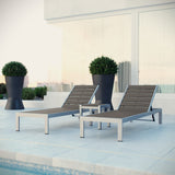 Marlow 3 Piece Outdoor Patio Aluminum Set in Silver Gray