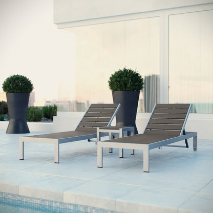 Shore 3 Piece Outdoor Patio Aluminum Set by Furniture For America