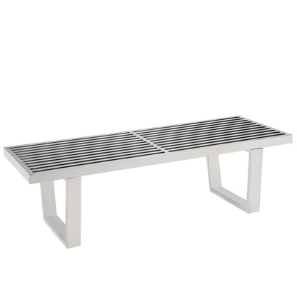 Sauna 4' Stainless Steel Bench by Furniture For America