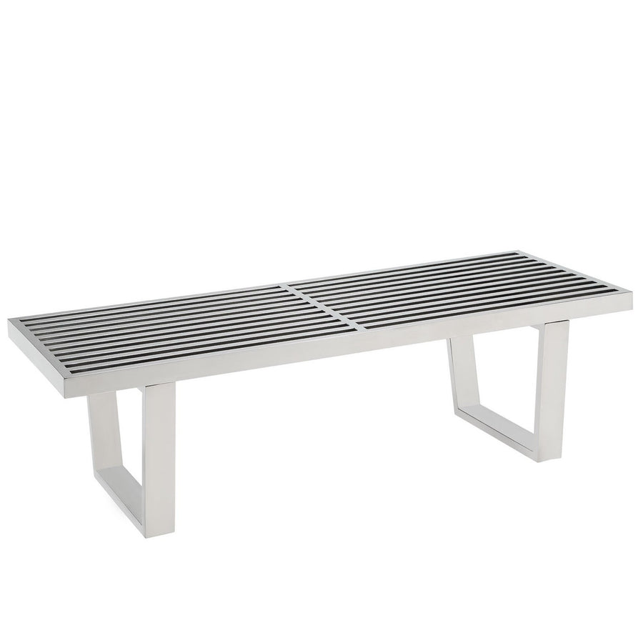 Nadia 4' Stainless Steel Bench in Silver