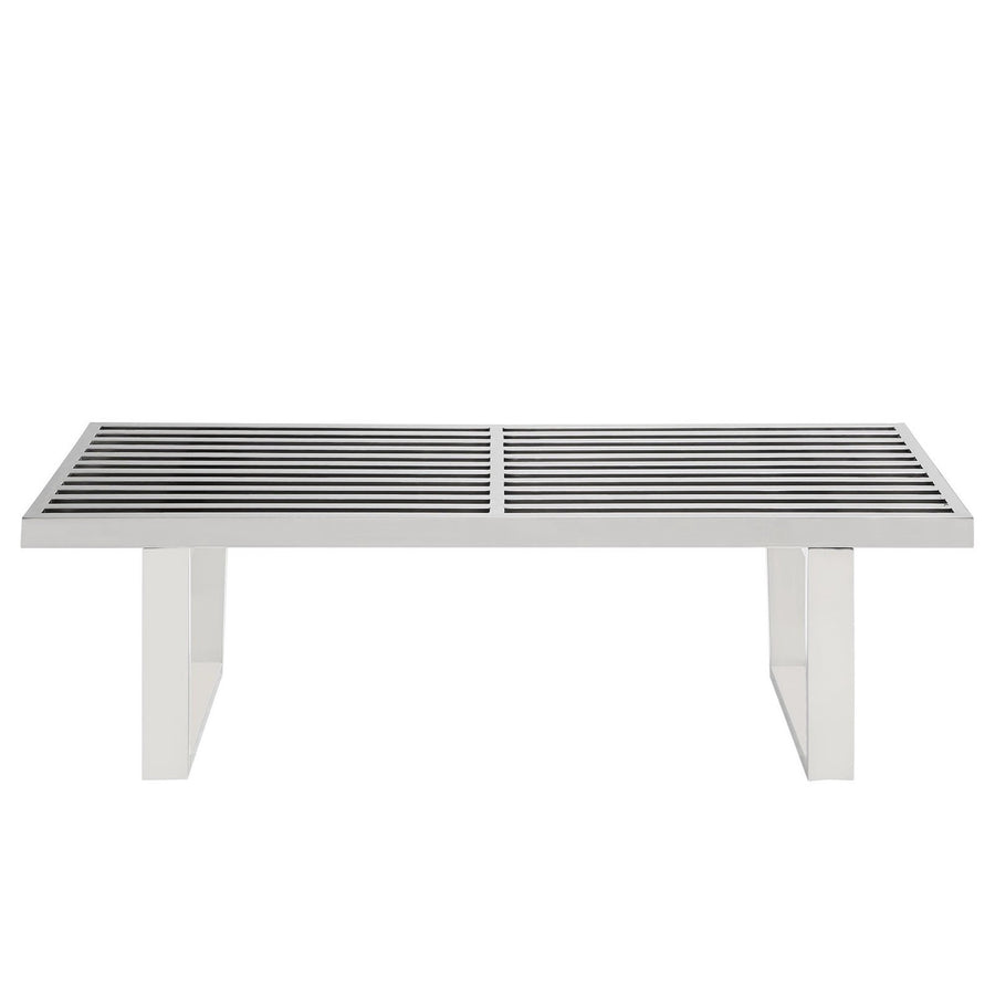 Nadia 4' Stainless Steel Bench in Silver