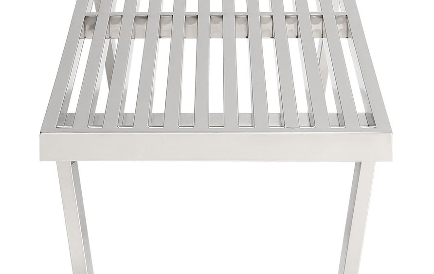 Nadia 4' Stainless Steel Bench in Silver