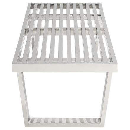Sauna 4' Stainless Steel Bench in Silver