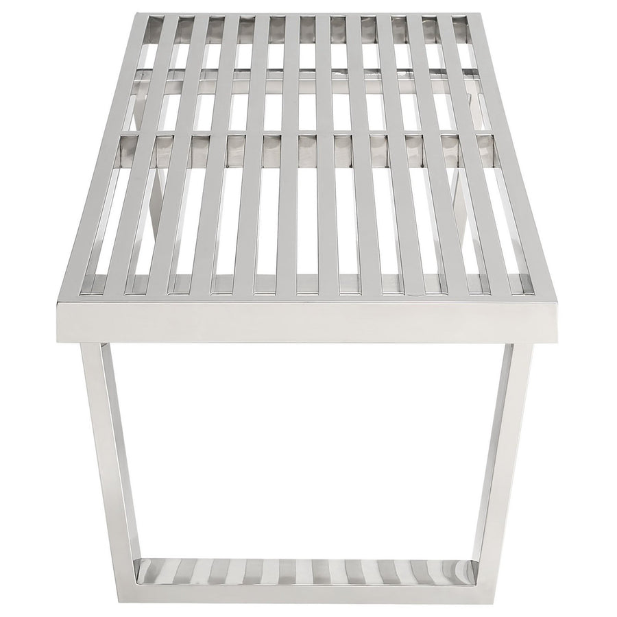 Nadia 4' Stainless Steel Bench in Silver
