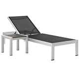 Marlow 2 Piece Outdoor Patio Aluminum Set in Silver Black