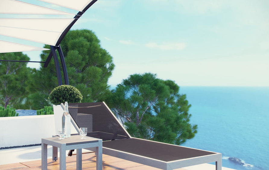 Marlow 2 Piece Outdoor Patio Aluminum Set in Silver Black