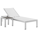 Marlow 2 Piece Outdoor Patio Aluminum Set in Silver White