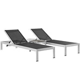 Marlow 3 Piece Outdoor Patio Aluminum Set in Silver Black