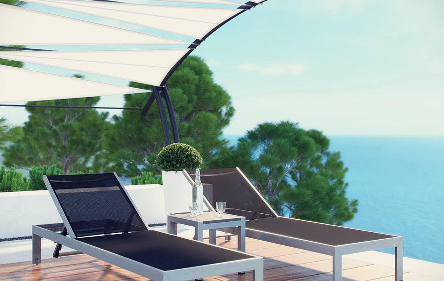 Marlow 3 Piece Outdoor Patio Aluminum Set in Silver Black