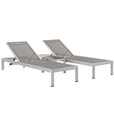 Marlow 3 Piece Outdoor Patio Aluminum Set in Silver Gray