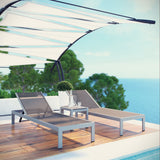 Marlow 3 Piece Outdoor Patio Aluminum Set in Silver Gray