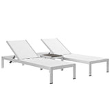 Marlow 3 Piece Outdoor Patio Aluminum Set in Silver White