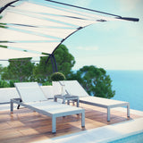 Marlow 3 Piece Outdoor Patio Aluminum Set in Silver White