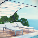Marlow Outdoor Patio Aluminum Chaise Set of 2 in Silver White
