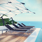 Marlow Outdoor Patio Aluminum Chaise Set of 4 in Silver Black