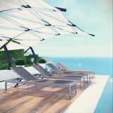 Marlow Outdoor Patio Aluminum Chaise Set of 4 in Silver Gray