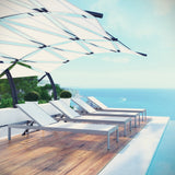 Marlow Outdoor Patio Aluminum Chaise Set of 4 in Silver White