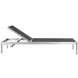 Marlow Outdoor Patio Aluminum Chaise Set of 6 in Silver Black