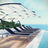 Marlow Outdoor Patio Aluminum Chaise Set of 6 in Silver Black