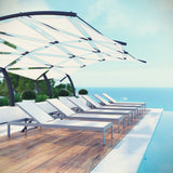 Marlow Outdoor Patio Aluminum Chaise Set of 6 in Silver White