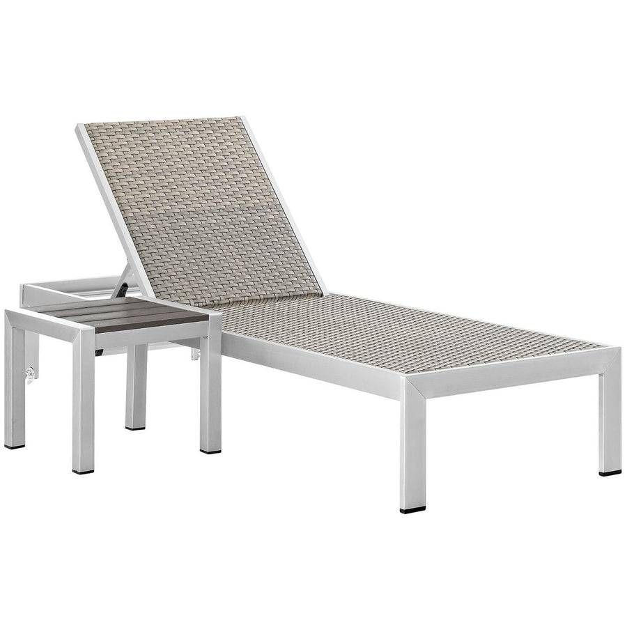 Marlow 2 Piece Outdoor Patio Set in Silver Gray