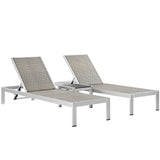 Marlow 3 Piece Outdoor Patio Aluminum Set in Silver Gray