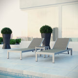 Marlow 3 Piece Outdoor Patio Aluminum Set in Silver Gray