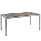 Marlow 3 Piece Outdoor Patio Aluminum Dining Set in Silver Gray