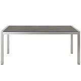 Marlow 3 Piece Outdoor Patio Aluminum Dining Set in Silver Gray