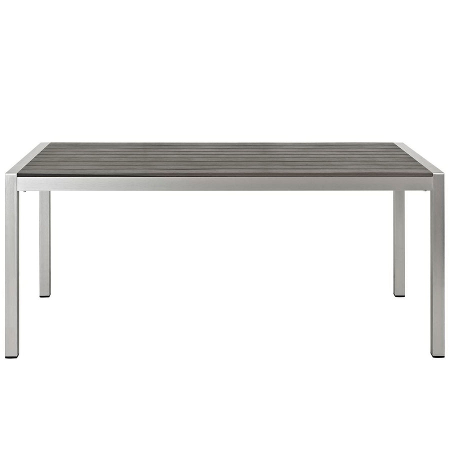 Marlow 3 Piece Outdoor Patio Aluminum Dining Set in Silver Gray