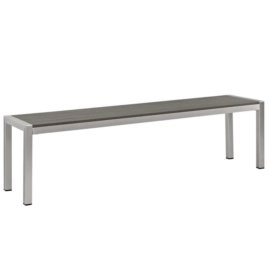 Marlow 3 Piece Outdoor Patio Aluminum Dining Set in Silver Gray