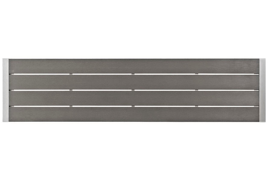 Marlow 3 Piece Outdoor Patio Aluminum Dining Set in Silver Gray