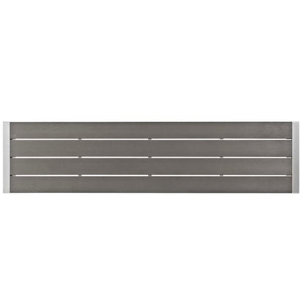 Shore 3 Piece Outdoor Patio Aluminum Dining Set in Silver Gray