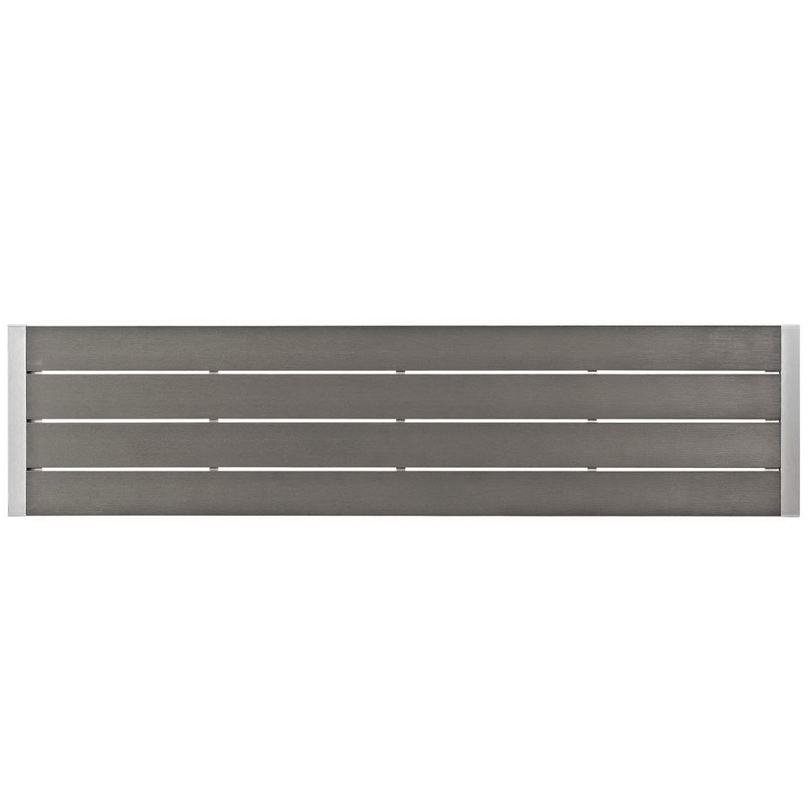 Marlow 3 Piece Outdoor Patio Aluminum Dining Set in Silver Gray