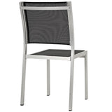 Marlow 5 Piece Outdoor Patio Aluminum Dining Set in Silver Black