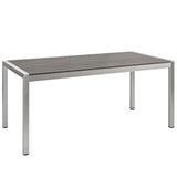 Marlow 5 Piece Outdoor Patio Aluminum Dining Set in Silver Black