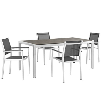 Shore 5 Piece Outdoor Patio Aluminum Dining Set by Furniture For America