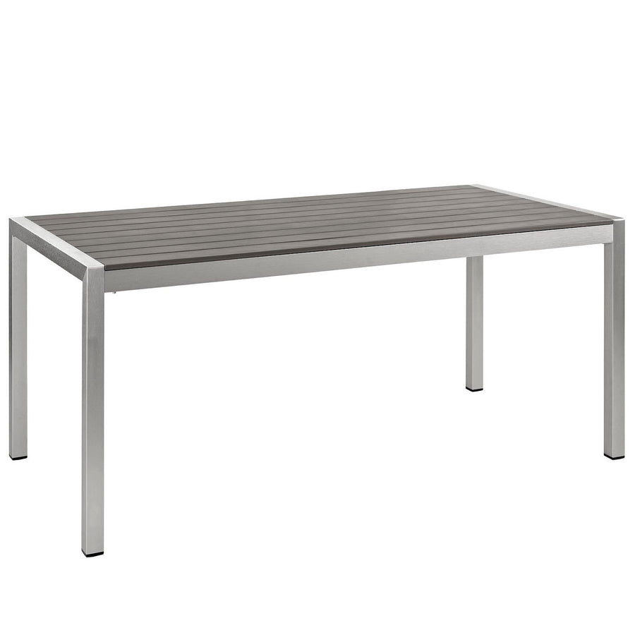 Marlow 5 Piece Outdoor Patio Aluminum Dining Set in Silver Black
